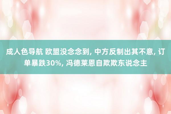 成人色导航 欧盟没念念到, 中方反制出其不意, 订单暴跌30%, 冯德莱恩自欺欺东说念主