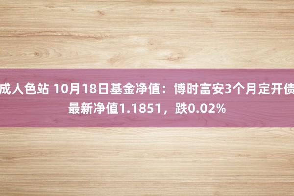 成人色站 10月18日基金净值：博时富安3个月定开债最新净值1.1851，跌0.02%